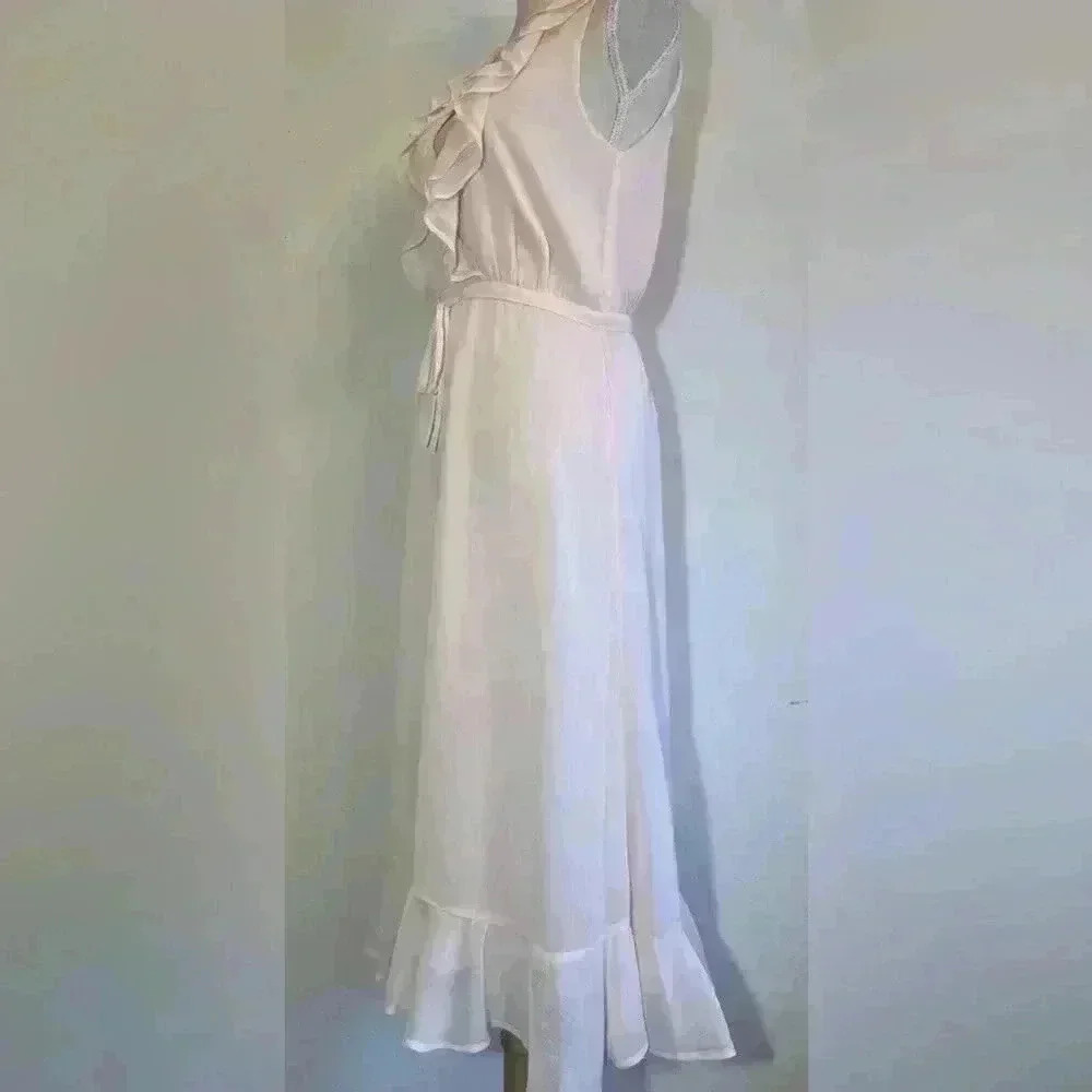 Chelsea28 Ruffle Trim Chiffon Dress Light Pink Creole Midi Dress-Orig$190 - Picture 4 of 16